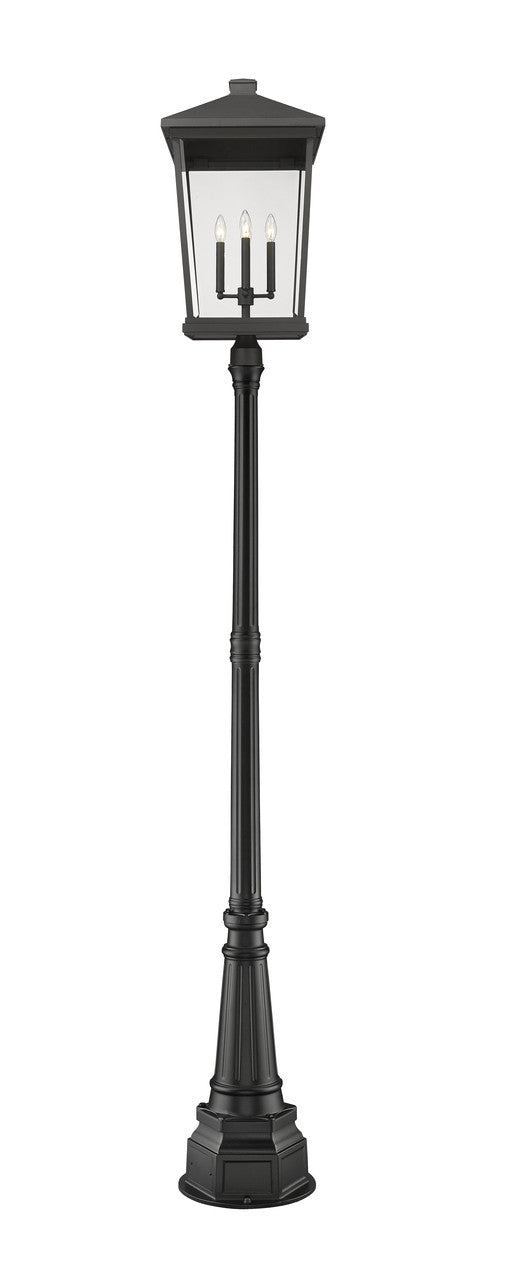 Z-Lite Beacon 4 Light Outdoor Post Mounted Fixture in Black 568PHXXLR-564P-BK