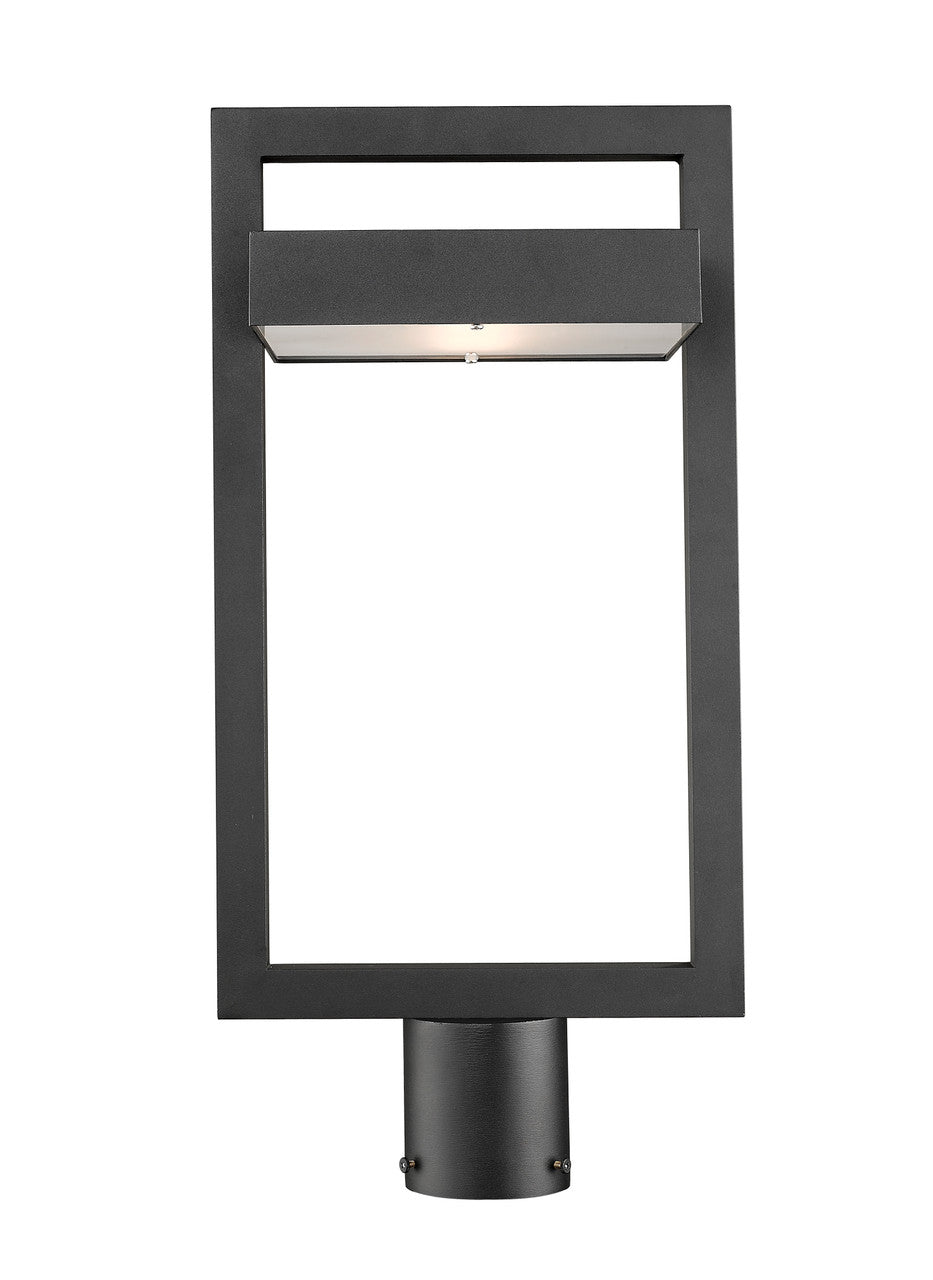 Z-Lite Luttrel 1 Light Outdoor Post Mount Fixture in Black 566PHBR-BK-LED