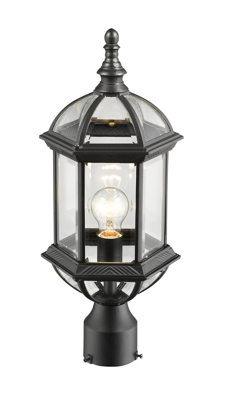 Z-Lite Annex 1 Light Outdoor Post Mount Fixture in Black 563PHM-BK