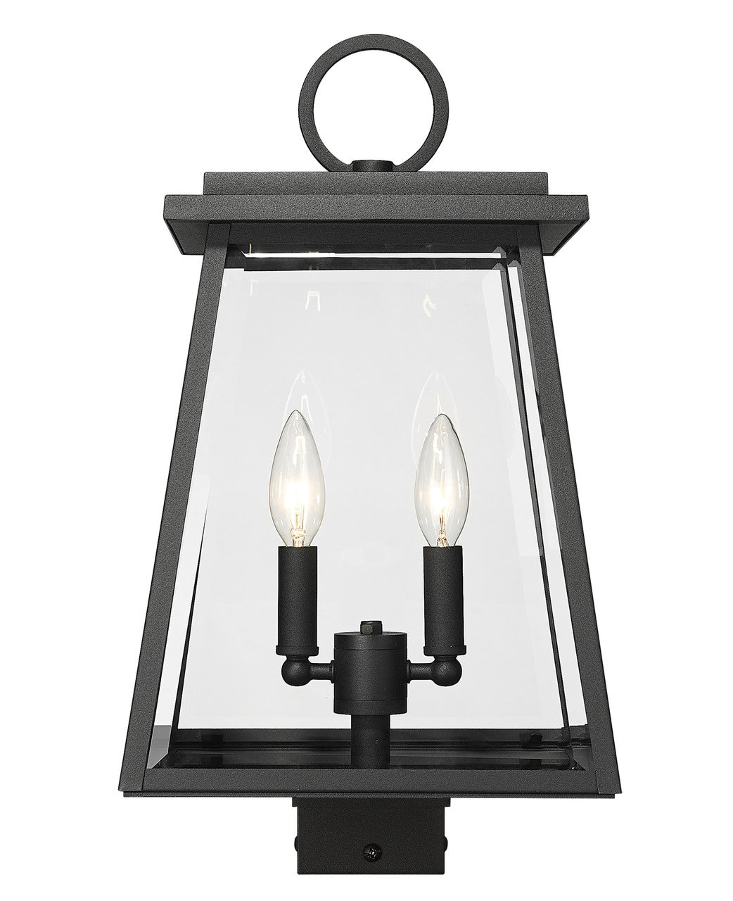 Z-Lite Broughton 2 Light Outdoor Post Mount Fixture in Black 521PHMS-BK