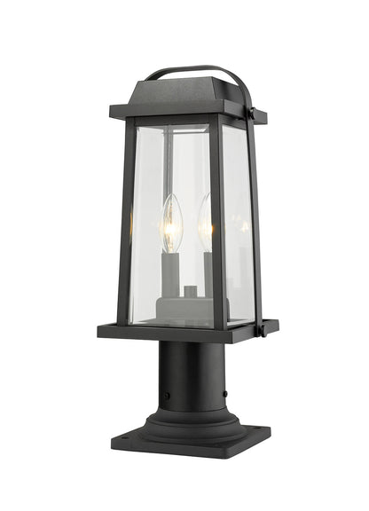 Z-Lite Millworks 2 Light Outdoor Pier Mounted Fixture in Black 574PHMR-533PM-BK