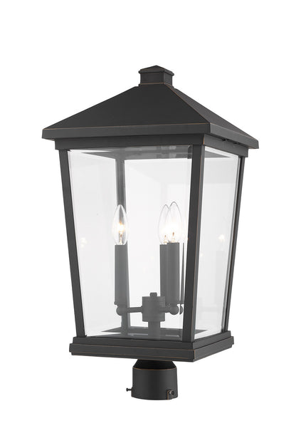 Z-Lite Beacon 3 Light Outdoor Post Mount Fixture in Oil Rubbed Bronze 568PHXLR-ORB