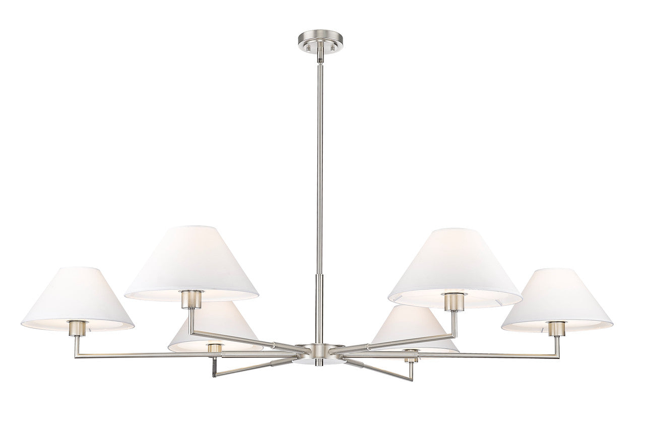 Z-Lite Leila 6 Light Chandelier in Brushed Nickel 744-63R-BN