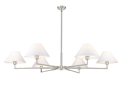 Z-Lite Leila 6 Light Chandelier in Brushed Nickel 744-63R-BN