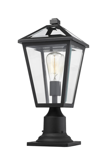 Z-Lite Talbot 1 Light Outdoor Pier Mounted Fixture in Black 579PHMR-533PM-BK