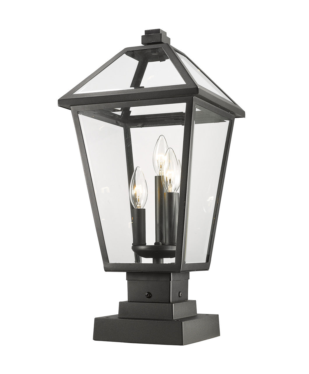 Z-Lite Talbot 3 Light Outdoor Pier Mounted Fixture in Black 579PHBS-SQPM-BK