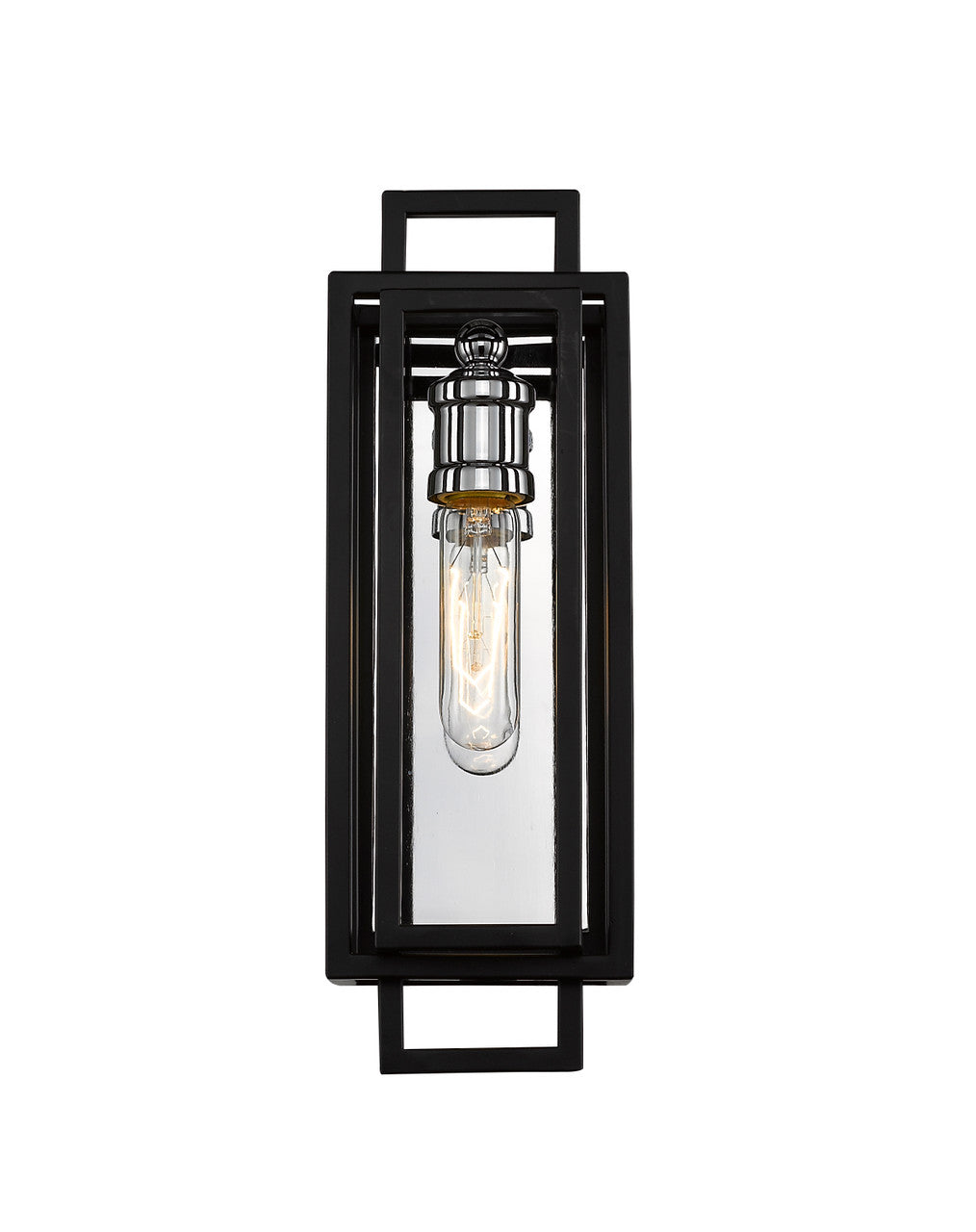 Z-Lite Titania 1 Light Wall Sconce in Black + Chrome 454-1S-BK-CH