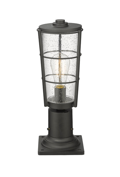 Z-Lite Helix 1 Light Outdoor Pier Mounted Fixture in Black 591PHM-533PM-BK