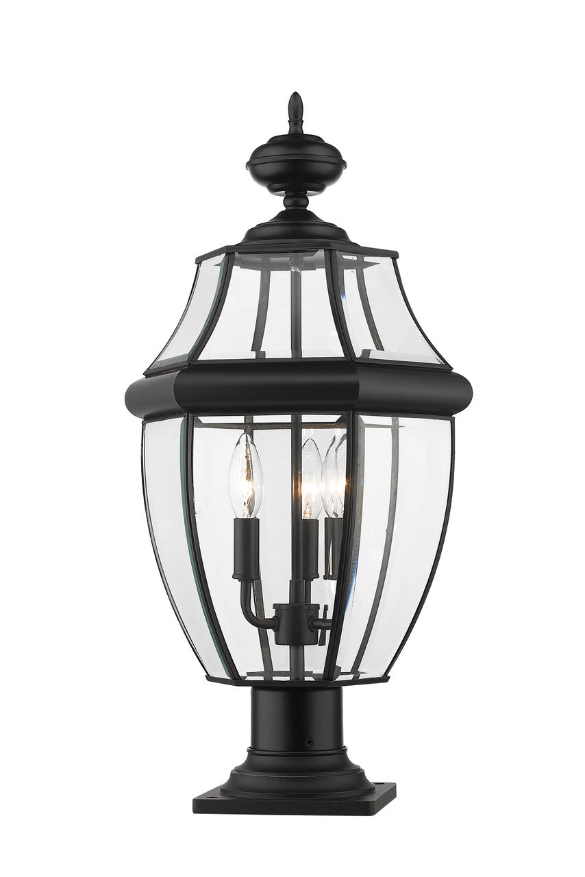 Z-Lite Westover 3 Light Outdoor Pier Mounted Fixture in Black 580PHB-533PM-BK