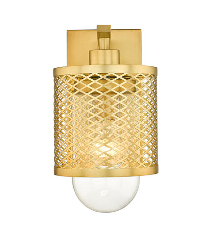 Z-Lite Kipton 1 Light Wall Sconce in Rubbed Brass 3037-1S-RB