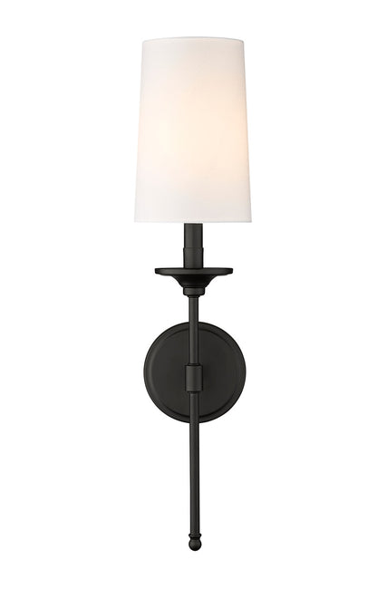 Z-Lite Emily 1 Light Wall Sconce in Matte Black 3033-1S-MB