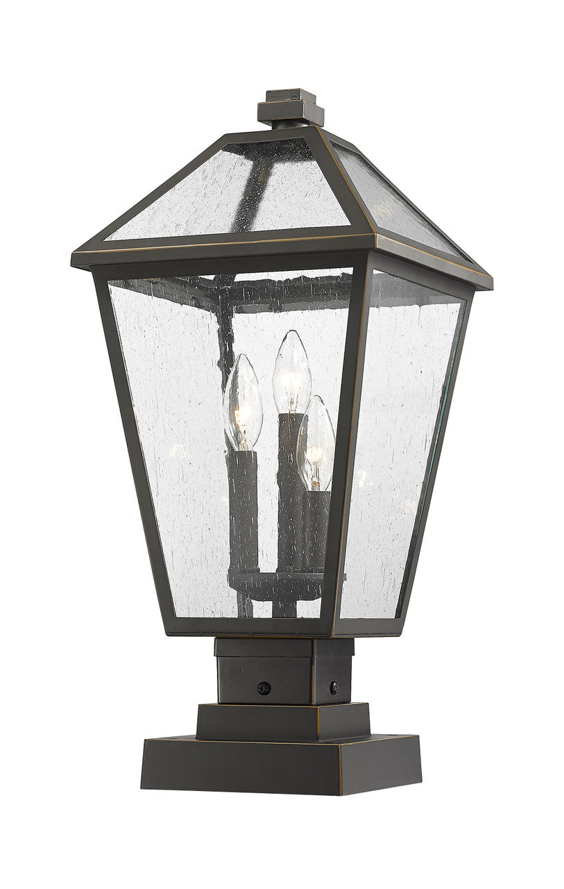 Z-Lite Talbot 3 Light Outdoor Pier Mounted Fixture in Oil Rubbed Bronze 579PHBS-SQPM-ORB