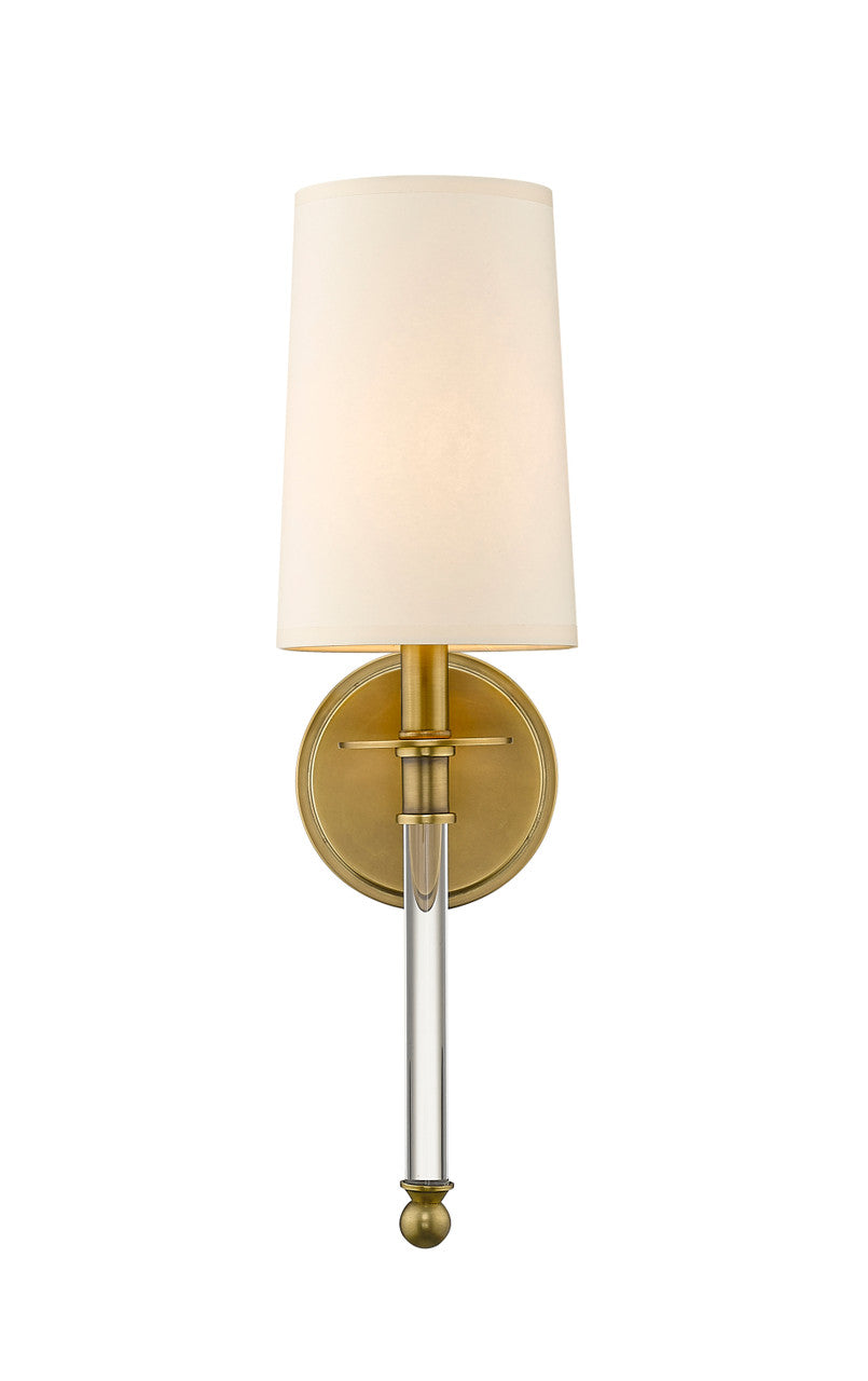 Z-Lite Mila 1 Light Wall Sconce in Rubbed Brass 808-1S-RB