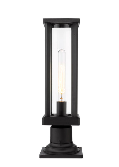 Z-Lite Glenwood 1 Light Outdoor Pier Mounted Fixture in Black 586PHMR-533PM-BK