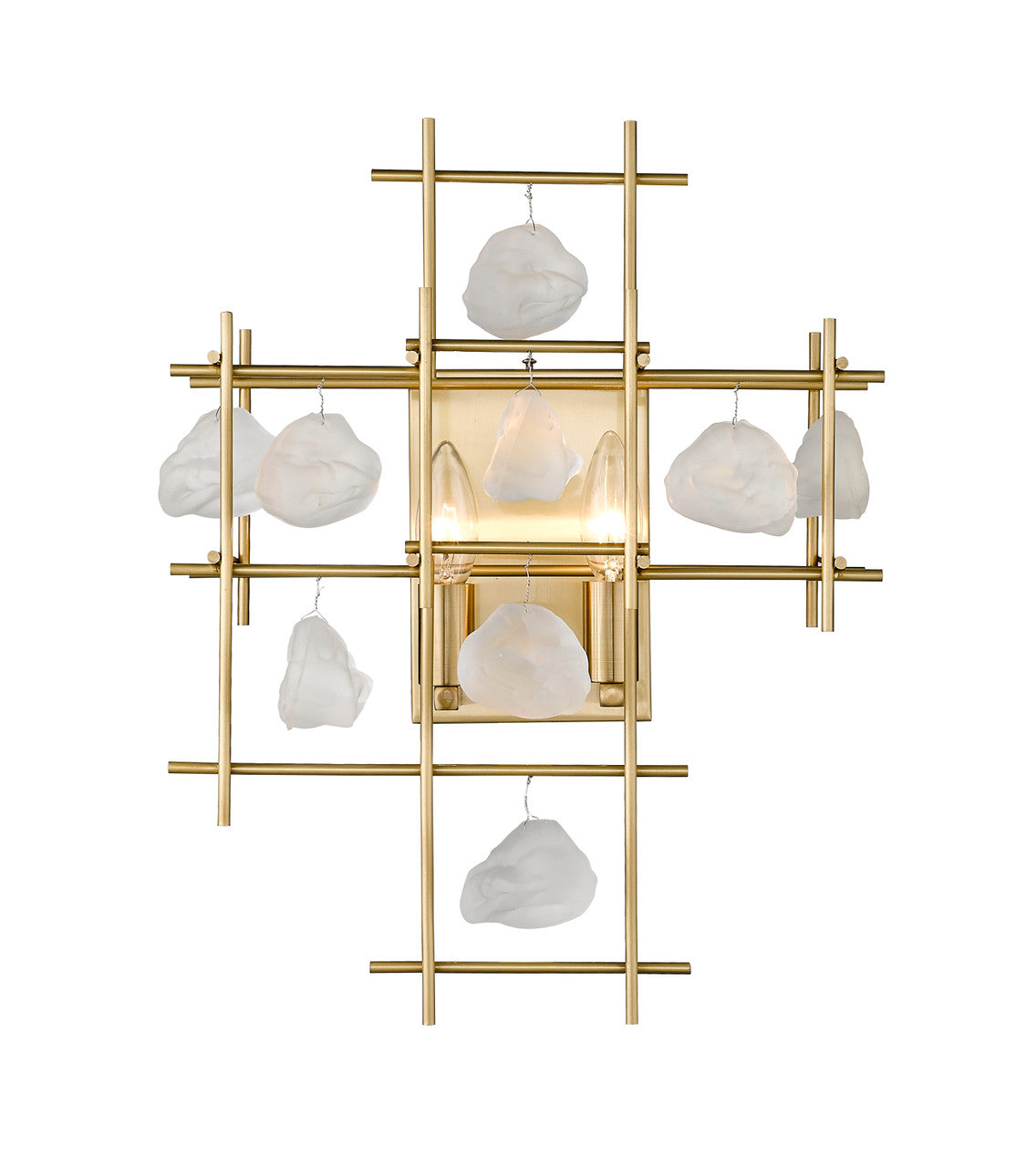 Z-Lite Garroway 2 Light Wall Sconce in Aged Brass 4007S-AGBR