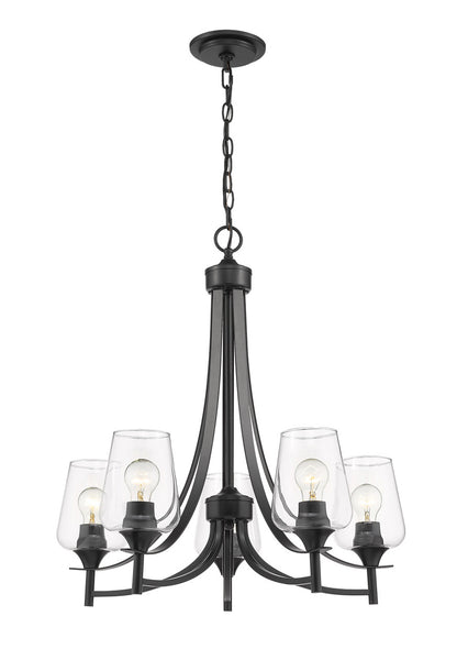 Z-Lite Joliet 5 Light Chandelier in Matte Black 473-5MB