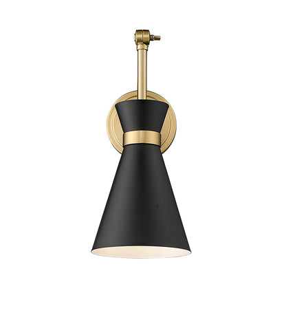 Z-Lite Soriano 1 Light Wall Sconce in Matte Black 351S-MB-MGLD