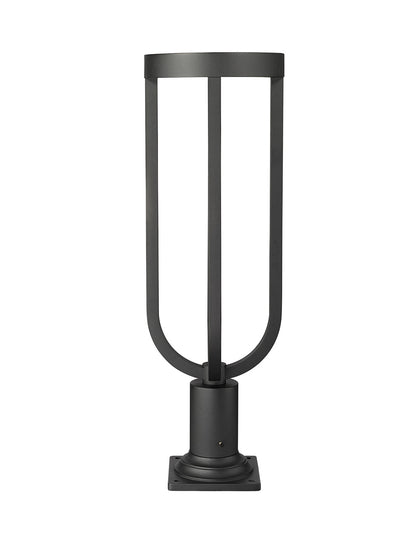 Z-Lite Leland 1 Light Outdoor Pier Mounted Fixture in Sand Black 5005PHB-533PM-BK-LED