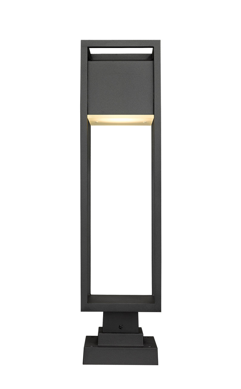 Z-Lite Barwick 1 Light Outdoor Pier Mounted Fixture in Black 585PHBS-SQPM-BK-LED