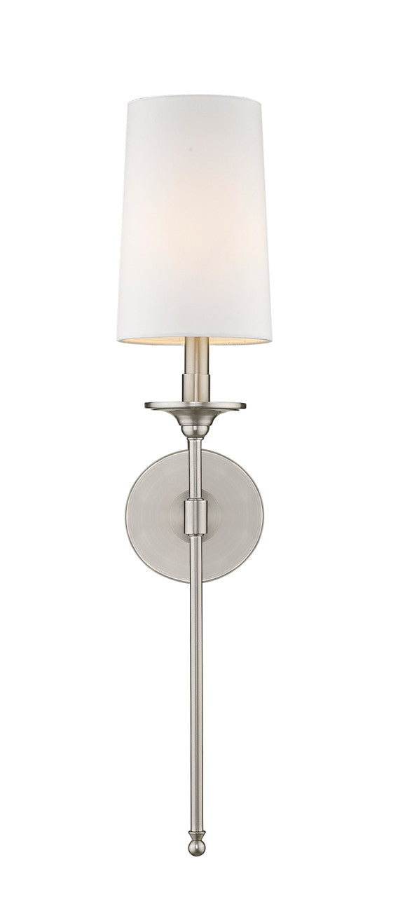 Z-Lite Emily 1 Light Wall Sconce in Brushed Nickel 807-1S-BN