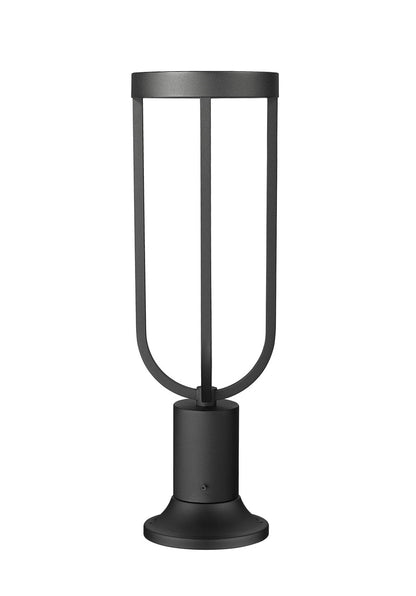 Z-Lite Leland 1 Light Outdoor Pier Mounted Fixture in Sand Black 5005PHM-553PM-BK-LED