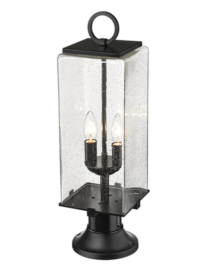 Z-Lite Sana 2 Light Outdoor Pier Mounted Fixture in Black 592PHMR-553PM-BK