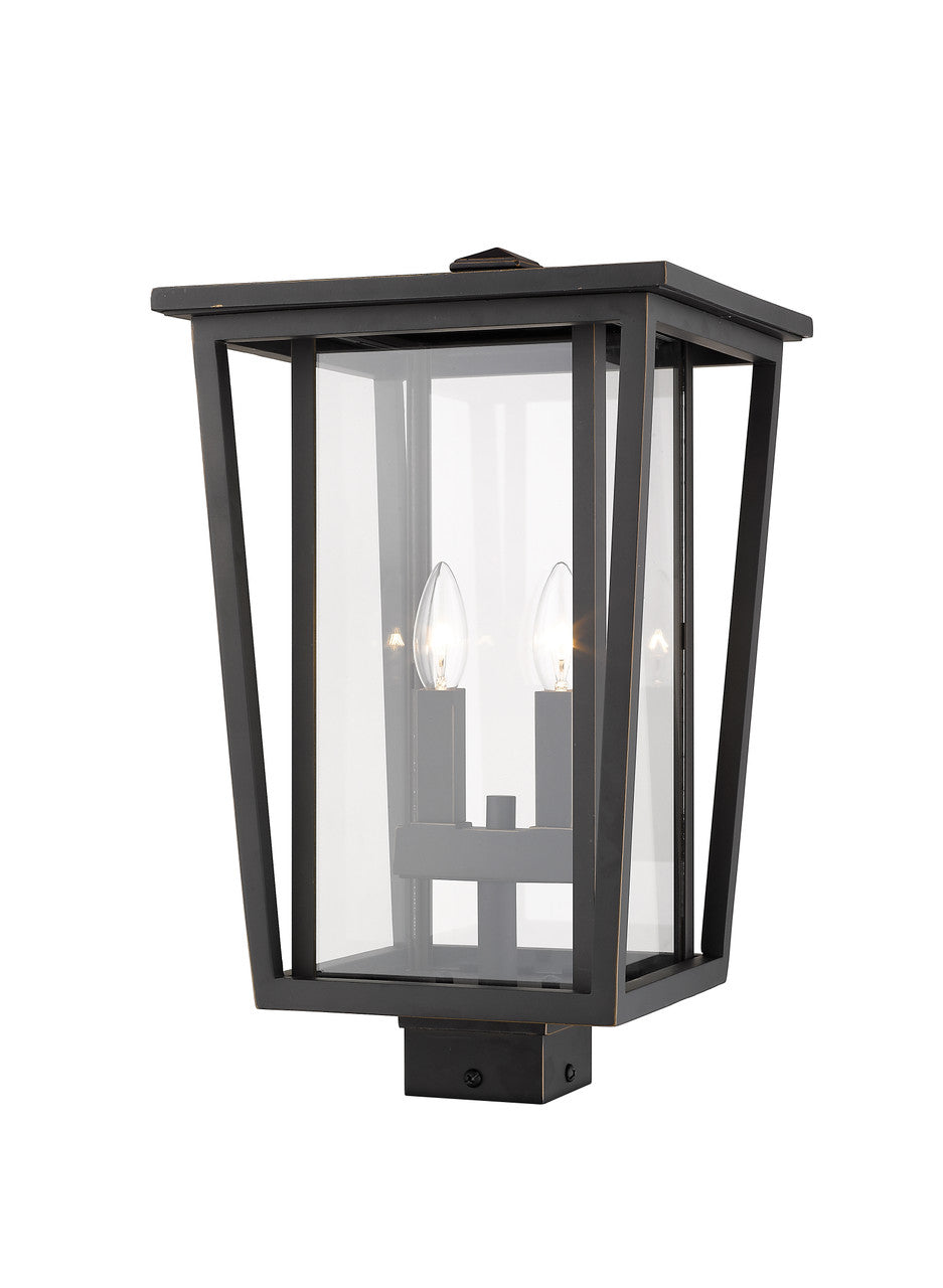 Z-Lite Seoul 2 Light Outdoor Post Mount Fixture in Oil Rubbed Bronze 571PHBS-ORB