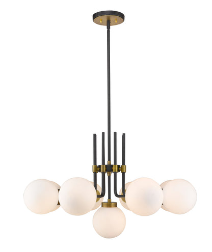 Z-Lite Parsons 9 Light Chandelier in Matte Black + Olde Brass 477-9MB-OBR