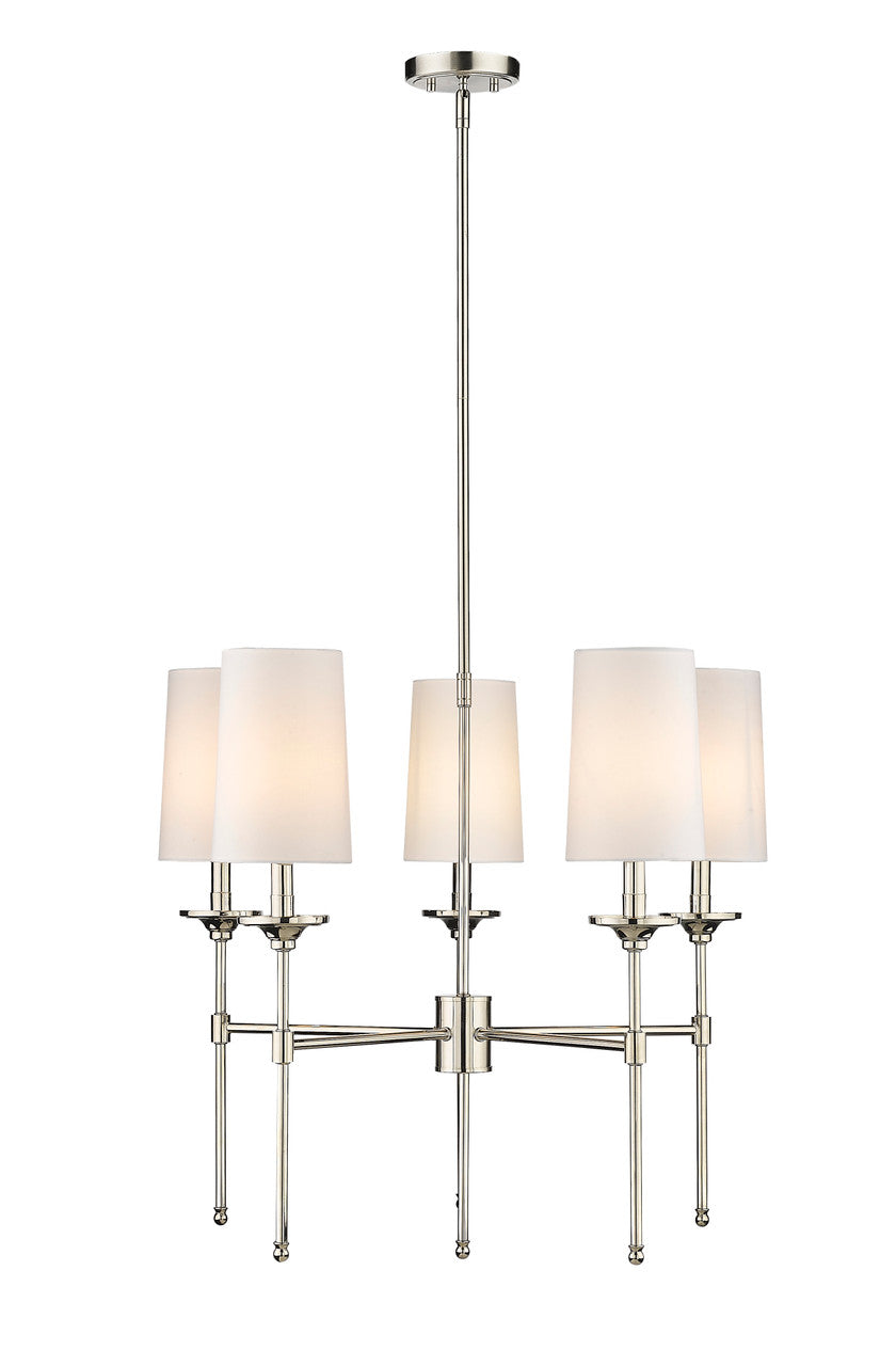 Z-Lite Emily 5 Light Chandelier in Polished Nickel 3033-5PN