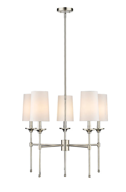 Z-Lite Emily 5 Light Chandelier in Polished Nickel 3033-5PN