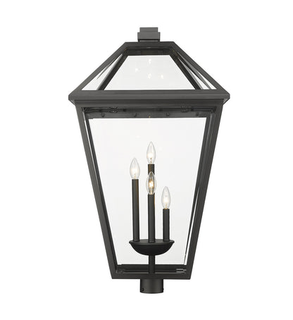 Z-Lite Talbot 4 Light Outdoor Post Mount Fixture in Black 579PHXLXR-BK