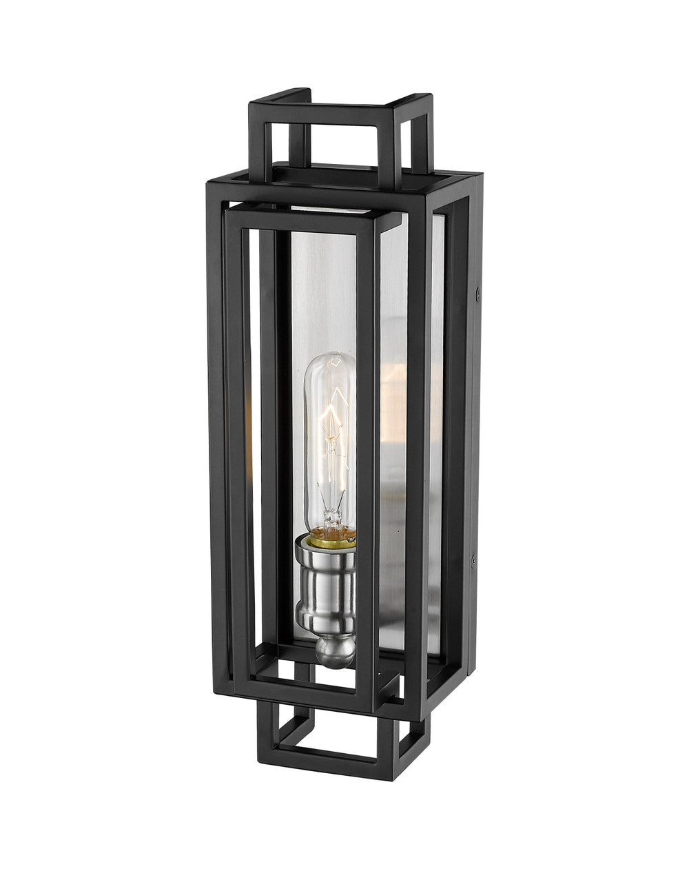 Z-Lite Titania 1 Light Wall Sconce in Black + Brushed Nickel 454-1S-BK-BN