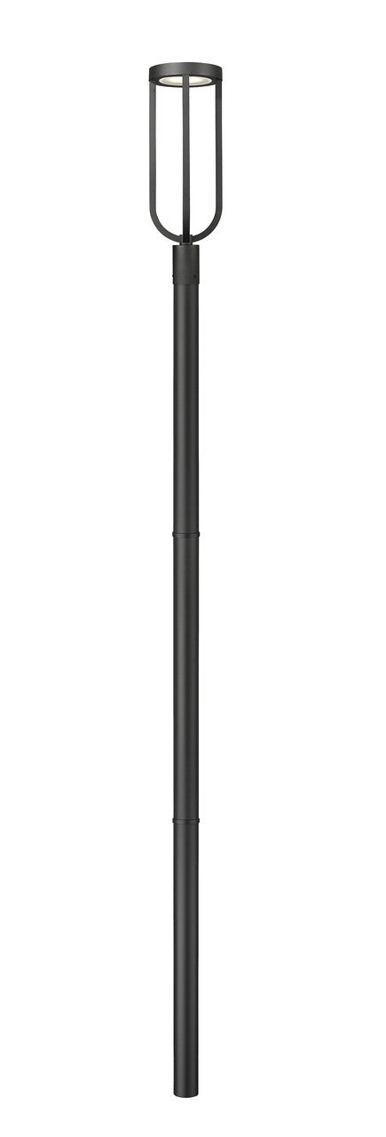 Z-Lite Leland 1 Light Outdoor Post Mounted Fixture in Sand Black 5005PHB-5009P96-BK-L