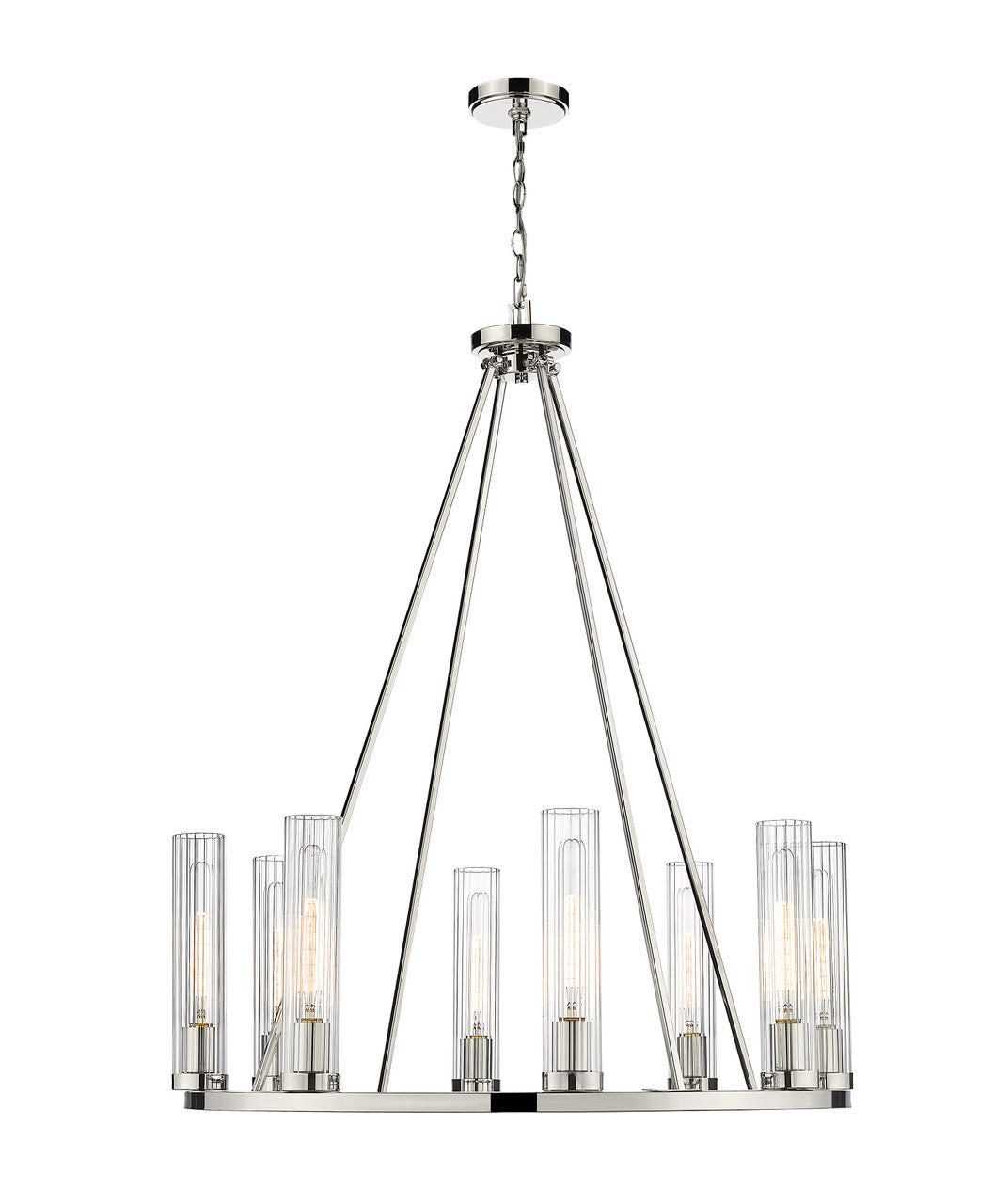 Z-Lite Beau 8 Light Chandelier in Polished Nickel 3031-8PN