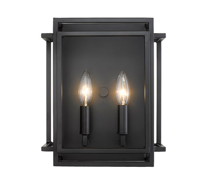 Z-Lite Titania 2 Light Wall Sconce in Matte Black 454-2S-MB