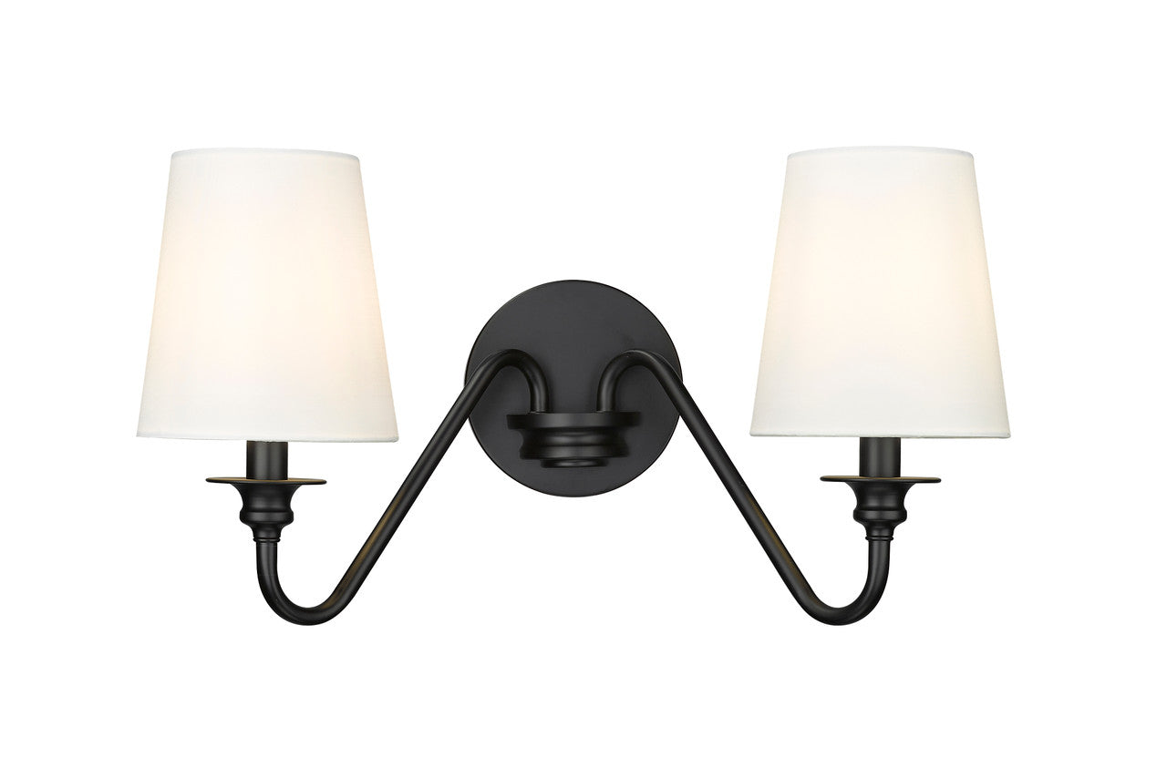 Z-Lite Gianna 2 Light Wall Sconce in Matte Black 7509-2S-MB