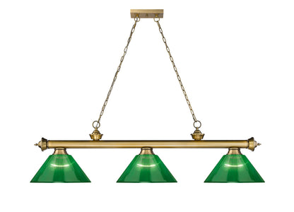 Z-Lite Cordon 3 Light Billiard in Rubbed Brass 2306-3RB-ARG