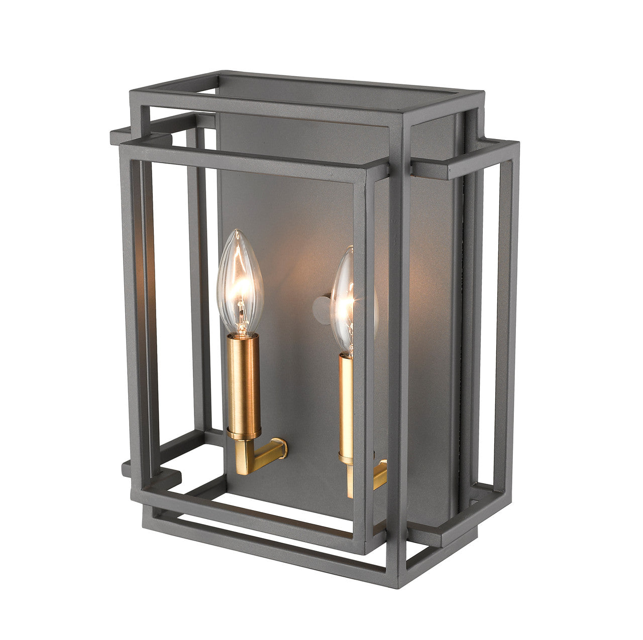 Z-Lite Titania 2 Light Wall Sconce in Bronze + Olde Brass 454-2S-BRZ-OBR