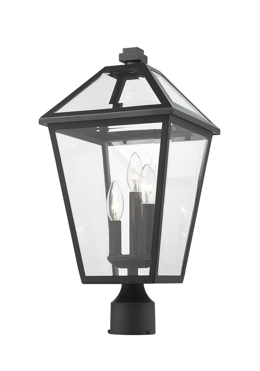 Z-Lite Talbot 3 Light Outdoor Post Mount Fixture in Black 579PHBR-BK