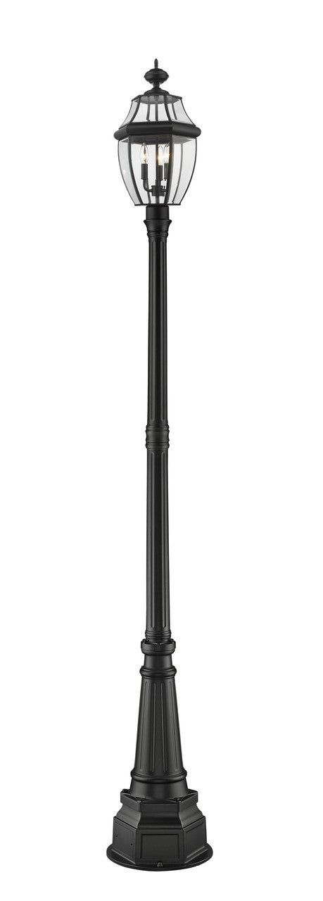 Z-Lite Westover 3 Light Outdoor Post Mounted Fixture in Black 580PHB-564P-BK