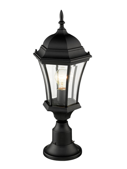 Z-Lite Wakefield 1 Light Outdoor Pier Mounted Fixture in Black 522PHM-553PM-BK