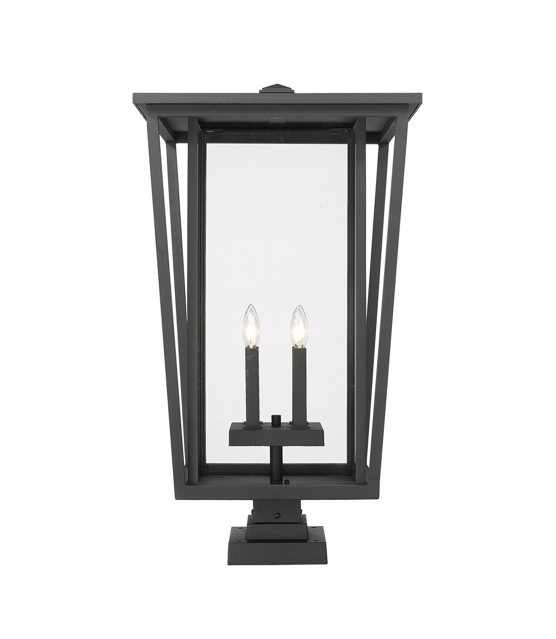 Z-Lite Seoul 4 Light Outdoor Pier Mounted Fixture in Black 571PHXXLS-SQPM-BK