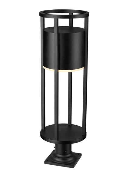 Z-Lite Luca 1 Light Outdoor Pier Mounted Fixture in Black 517PHB-533PM-BK-LED