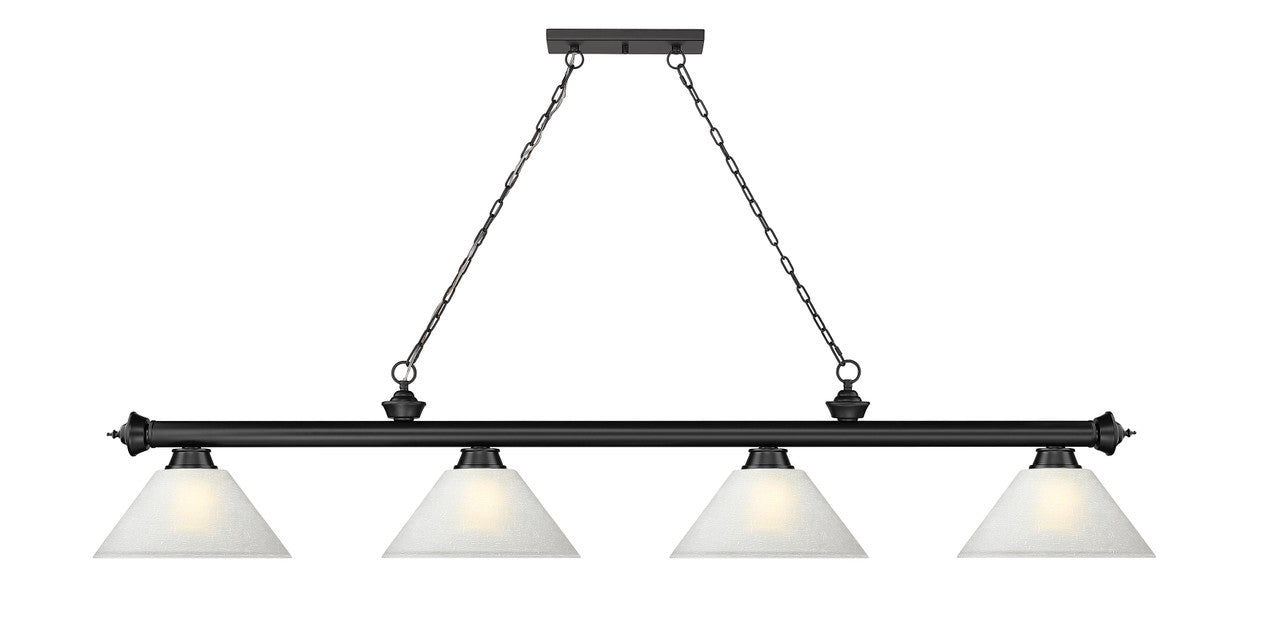 Z-Lite Cordon 4 Light Billiard in Matte Black 2306-4MB-AWL14