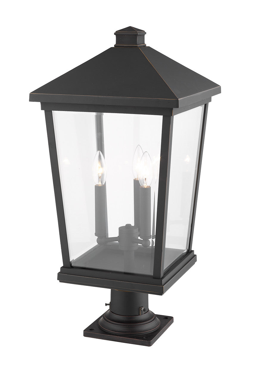 Z-Lite Beacon 3 Light Outdoor Pier Mounted Fixture in Oil Rubbed Bronze 568PHXLR-533PM-ORB