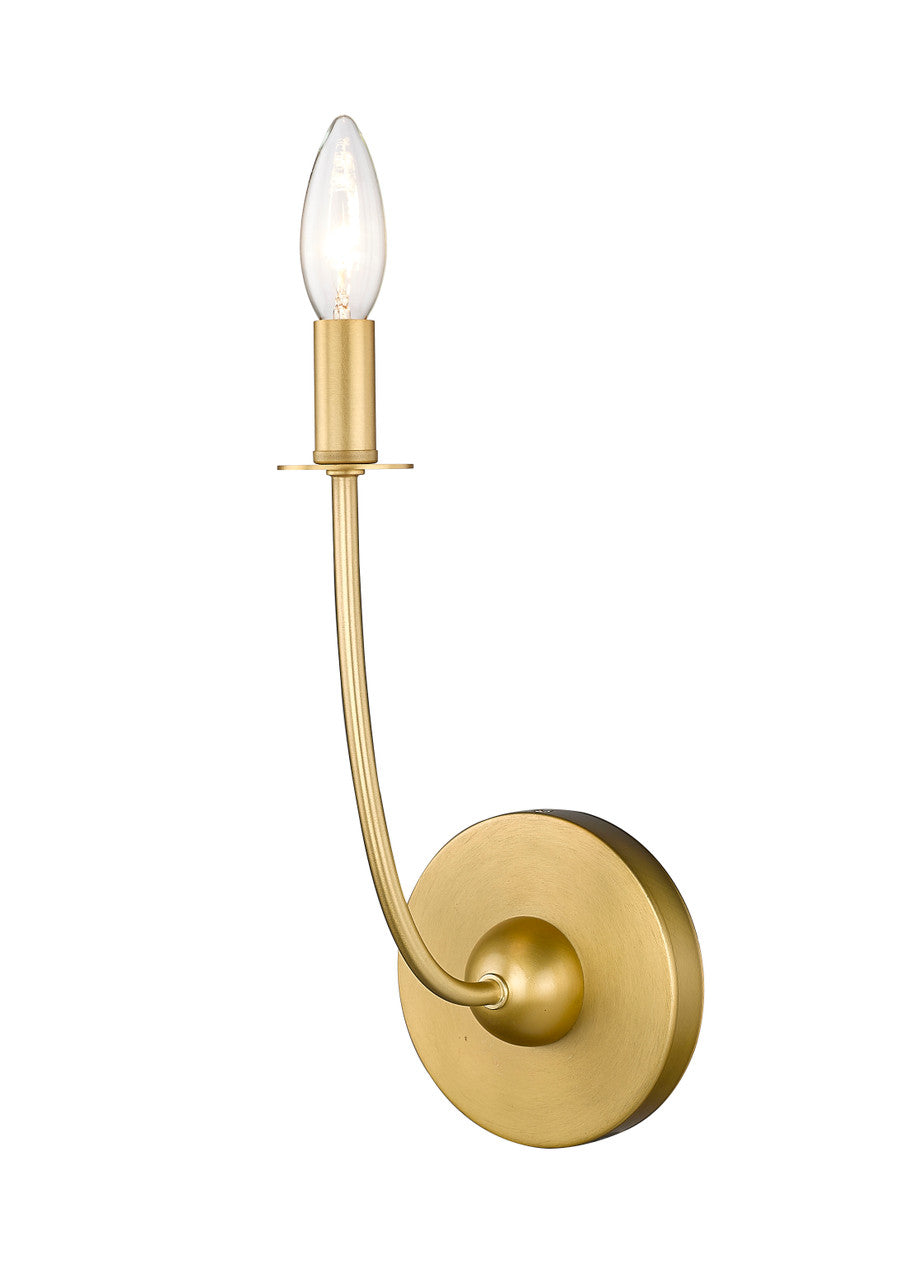 Z-Lite Shannon 1 Light Wall Sconce in Rubbed Brass 3040-1S-RB