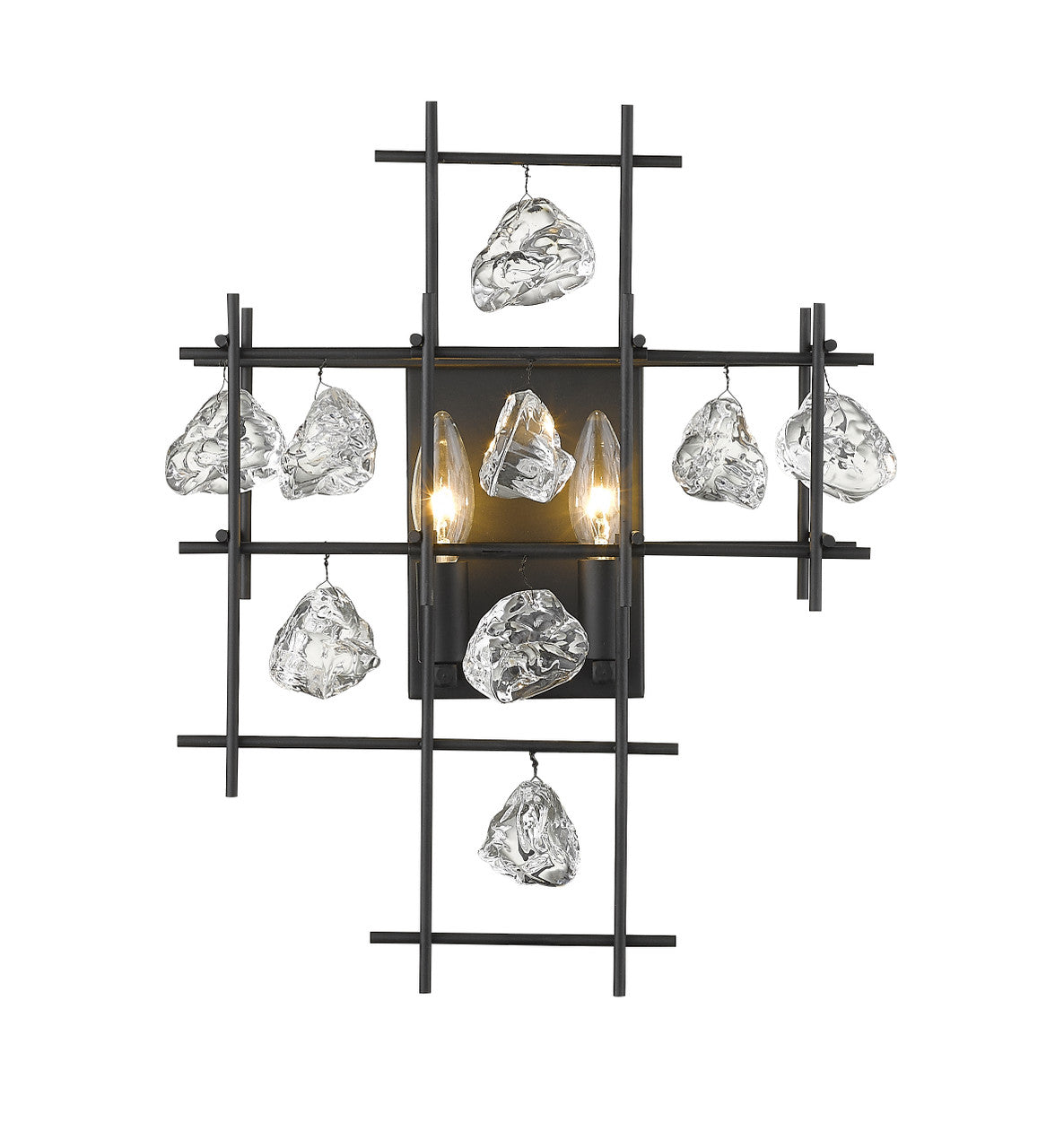 Z-Lite Garroway 2 Light Wall Sconce in Matte Black 4007S-MB