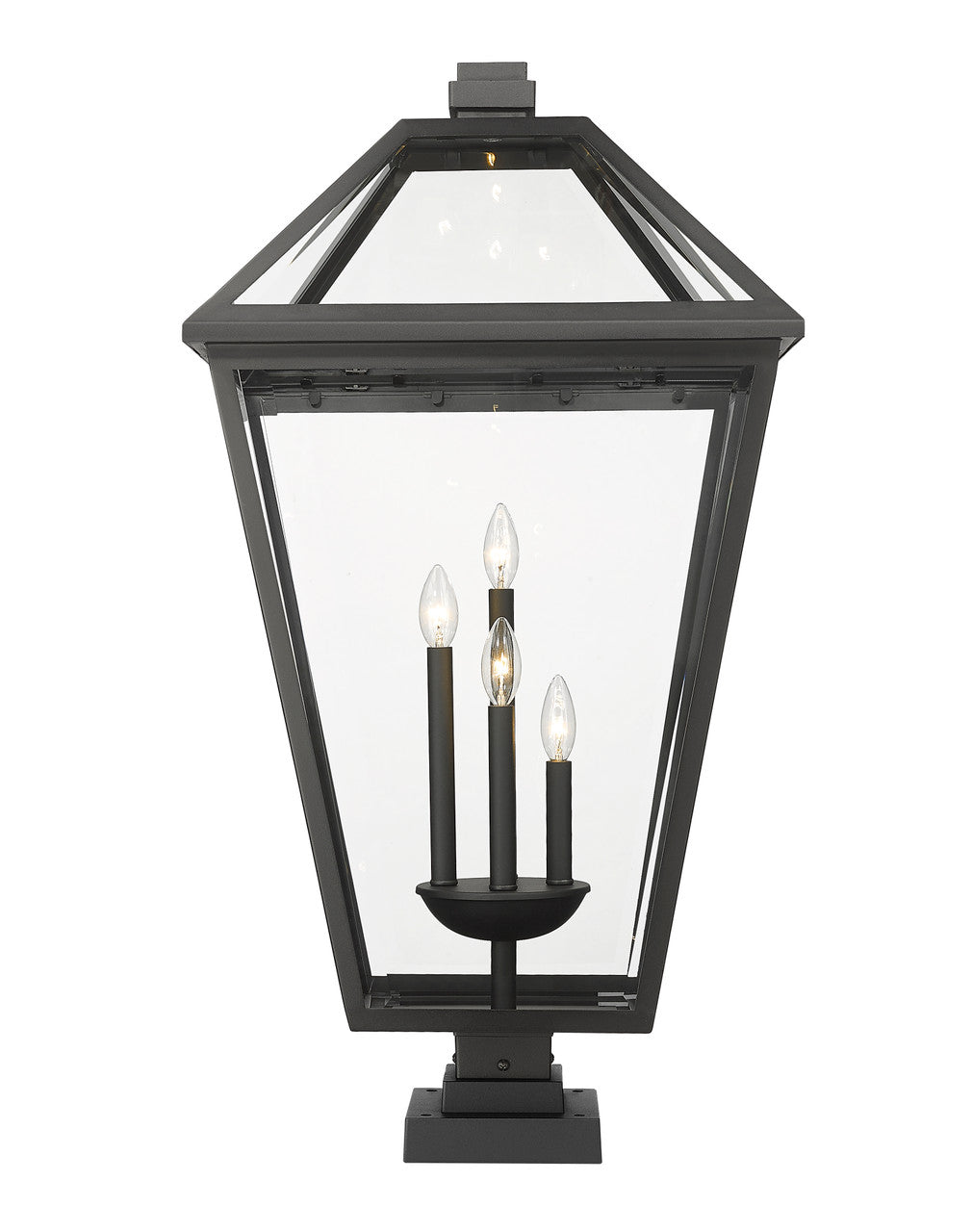 Z-Lite Talbot 4 Light Outdoor Pier Mounted Fixture in Black 579PHXLXS-SQPM-BK