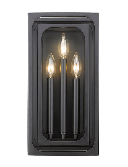 Z-Lite Easton 3 Light Wall Sconce in Matte Black 3038-3S-MB