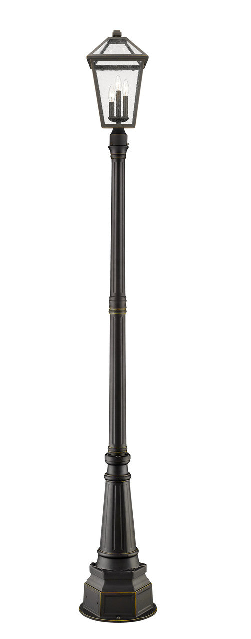 Z-Lite Talbot 3 Light Outdoor Post Mounted Fixture in Oil Rubbed Bronze 579PHBR-564P-ORB